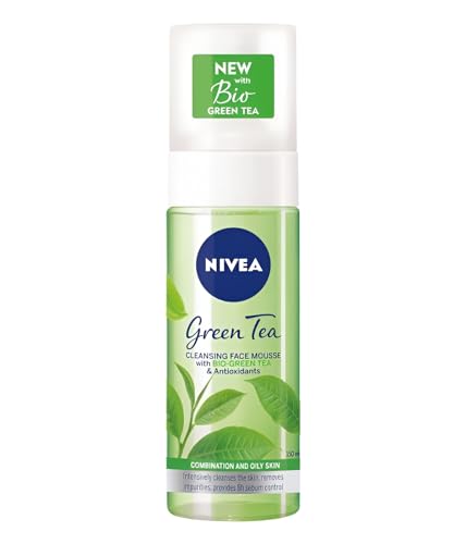 NIVEA Cleansing Face Mousse Green Tea, 150ml (PACK OF 2) Enriched With Organic Green Tea Extract, Has Antioxidant, Antiseptic, and Rejuvenating Properties, Reducing Oiliness and Promoting Healthy Skin