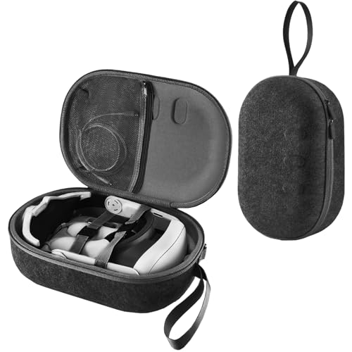 Buziba Hartschalen-Tragetasche für Meta Quest 3 VR Headset, Reisetasche, Aufbewahrungstasche, tragbarer Schutz für Oculus Quest 3 VR Gaming Kopfband und Touch-Controller-Zubehör (schwarz)