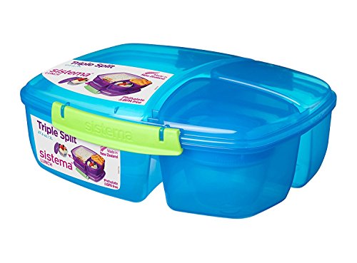 Sistema Lunch Triple Split Lunchbox mit Joghurttopf - 2 L, farblich sortiert