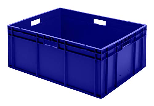 1 Stk. Transport-Stapelkasten TK832-0, blau, 800x600x320 mm (LxBxH), aus PP, Volumen: 127 Liter, Traglast: 125 kg, lebensmittelecht, made in Germany, Industriequalität