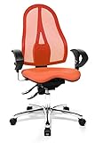 Topstar ST19UG27 Sitness 15, ergonomischer Bürostuhl, Schreibtischstuhl, inkl. höhenverstellbare Armlehnen, Bezugsstoff bordeaux / rot