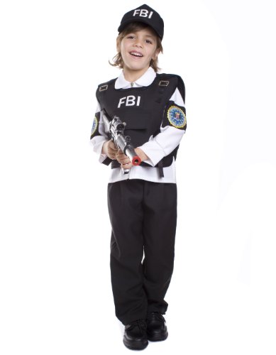Dress Up America 482-T4 Kinderkostüm Agente del FBI, Mehrfarbig, Größe 3-4 Jahre (Taille: 66-71 Höhe: 91-99 cm)