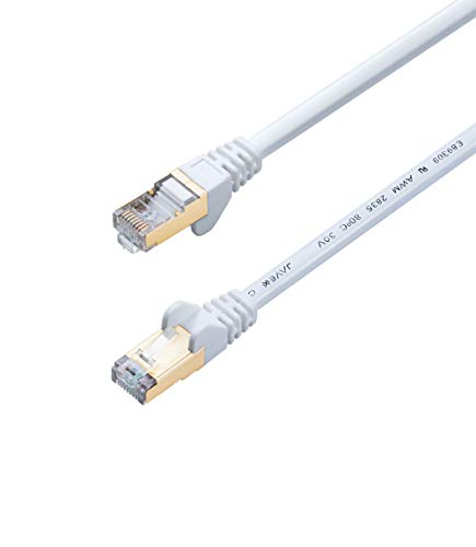 JAVEX CAT7 / CAT6A RJ45 [S/STP, 10 GB] Netzwerk-Ethernet-Patchkabel [OFC, Fluke-Pass] - UL-gelistet, weiß, 4,5 m / 15 ft
