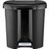 Rotho Trio Mülleimer zur Mülltrennung mit 3 getrennten Inneneimer, Kunststoff (PP), schwarz, 1 x 10 Liter + 2 x 15 Liter