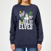 Elf Raised By Elves Damen Weihnachtspullover - Navy Blau - M