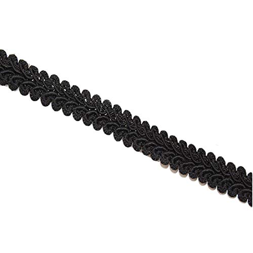 Yalulu 18 Yard Classic Woven Braid Trim Stickerei Braid Twist Fabric Cord Lace Trim Sewing Trimming Edge Craft Decorative Ribbon (Schwarz)