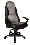 Topstar Speed Chair, Chefsessel, Bürostuhl, Schreibtischstuhl, inkl. Armlehnen, Kunstleder/Mikrofaser, schwarz/grau