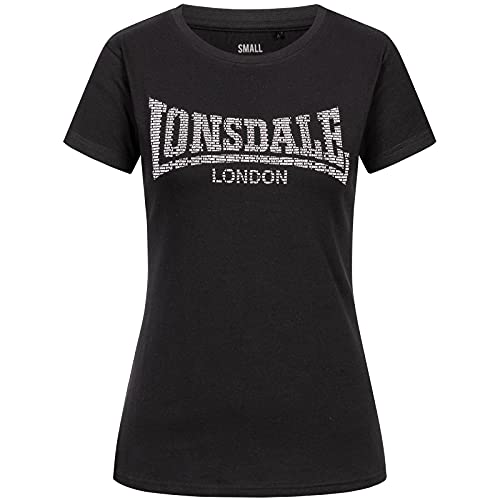 Lonsdale Women's BEKAN T-Shirt, Black/White, M