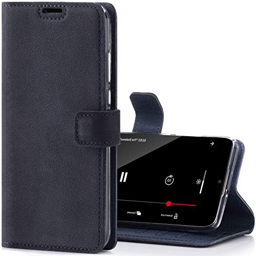 SURAZO Handyhülle für Redmi Note 9 Pro hülle – Premium RFID Echt Lederhülle Schutzhülle mit Standfunktion - Klapphülle Wallet case Handmade in Europa für Xiaomi Redmi Note 9 Pro