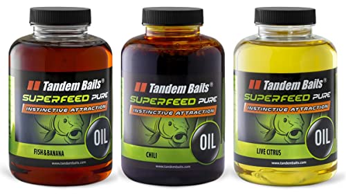 Tandem Baits 3-Pack SuperFeed Pure Oil Fruit Mix Öl Fruchtaroma | Lockstoff Karpfen Angeln ohne Mühe | Boilie-Öl Köder Große-Fische-Angeln | Karpfenzubehör Profis & Hobby-Angler 3 x 500 ml