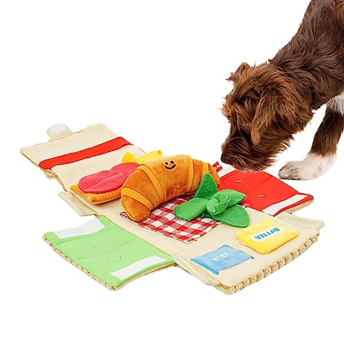 JPSDOWS Schnüffelmatte für Hunde - Haustiermatten mit Kuhhorn und Aufbewahrungstasche | Schnupftablage, Anreicherungsspielzeug, interaktives Kauspielzeug