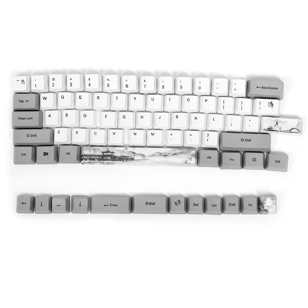 Hopcd PBT Sublimation Keycaps, Mechanische Universal-Tastatur, PBT Keycap, fünfseitige Teint, 6064, Motiv Basteln, mechanisch/optisch, PC-Teile, Universal, für mechanische Tastaturen, 73 Stück