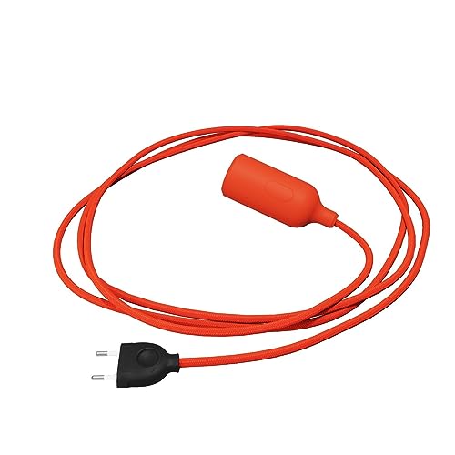 creative cables - Snake Leuchte aus Silikon mit Schalter und Stecker - Ohne Glühbirne, Orange