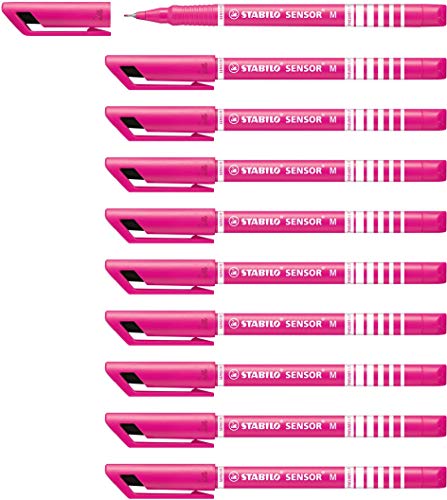 Fineliner mit gefederter Spitze - STABILO SENSOR M - medium - 10er Pack - pink