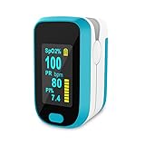 MOMMED Pulsoximeter, Fingerpulsoximeter mit Alarm zur Messung der Sauerstoffsättigung (SpO2)-Einfacher Pulsmesser für Kinder & Erwachsene–OLED Anzeige die sich mitdreht-Touch Display