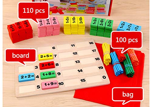 HorBous Mathe Spielzeug aus Holz 211 Stücke für Kinder über 3 Jahre Mathe Puzzle