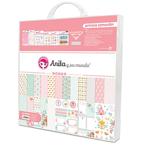 Anita & Seine Welt Erstkommunion Mädchen Scrapbooking-Set, Rosa, 30,5 x 30,5 cm, 8