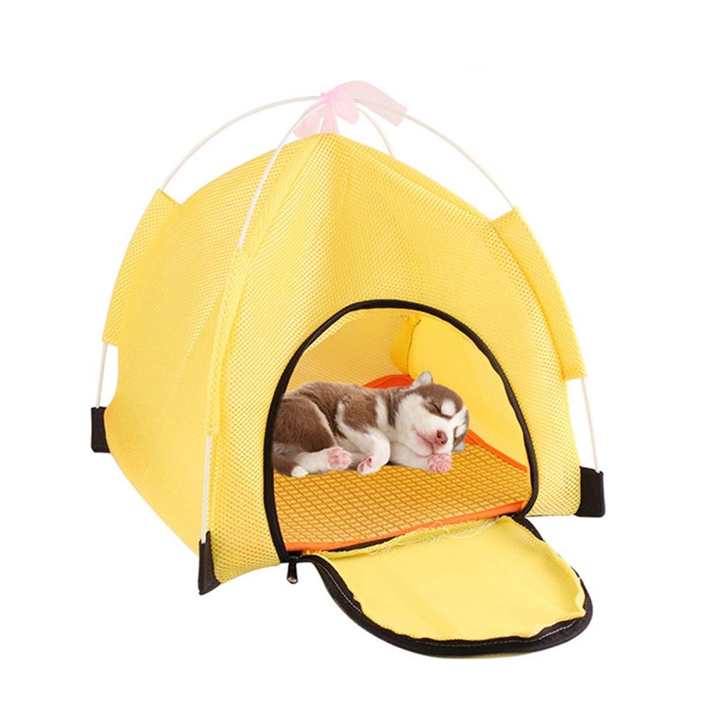 katzenzelt Katzen Zelt Outdoor Katzenhaus im Freien Hund Sonnenschirm Hundebett mit Sonnenschirm Hundehütte Wasserdichtes Hundezelt Yellow
