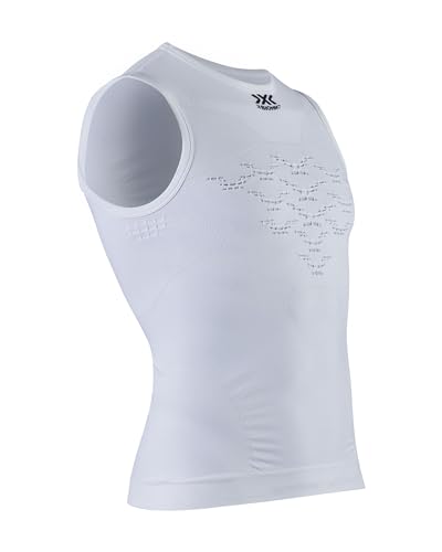 X-Bionic Herren Energizer 4.0 Singlet T Shirt, Arctic White/Dolomite Grey, L