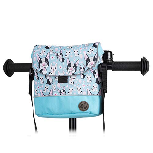 BambinIWelt Lenkertasche für Roller und Fahrrad, Fahrradtasche für Kinder, wasserabweisend, mit Schultergurt (Modell 6)