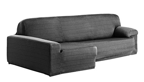 Eysa Aquiles elastisch Sofa überwurf Chaise Longue Links, frontalsicht, Farbe 06-grau, Polyester-Baumwolle, 43 x 37 x 14 cm