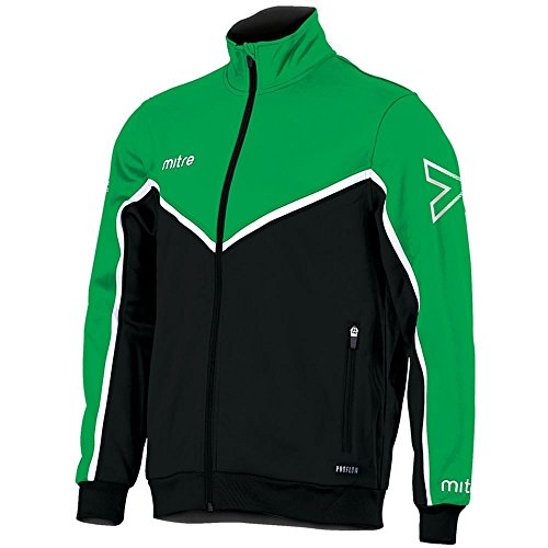 Mitre Herren Primero Poly Fußball Training Track Jacket M Smaragdgrün/Schwarz/Weiß