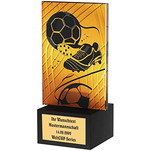 Larius Fußball Ehrenpreis - Pokal Trophäe Goldener Schuh Ball - Torschützenkönig (Fussball Hero, mit Wunschtext)