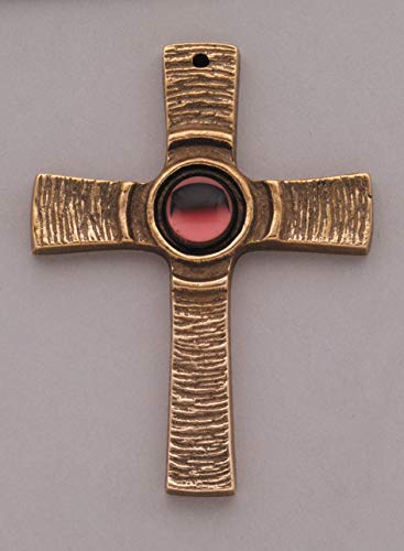MaMeMi Kreuz mit rotem Stein * * 7,5 cm