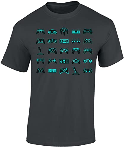 (A) Kinder Gamer T-Shirt: Controller Gaming (Light Graphite 164)