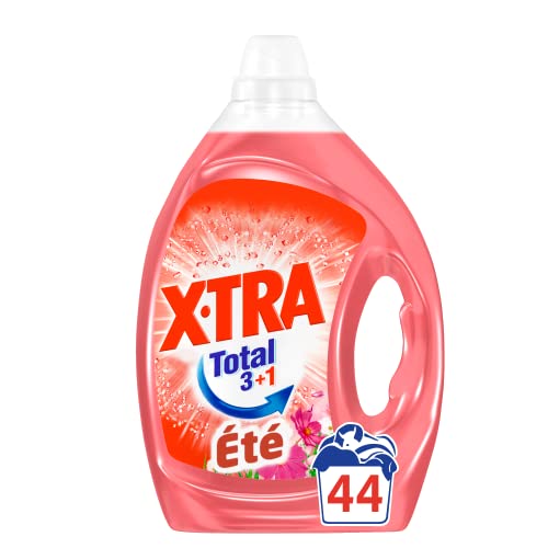 X•TRA Sommer – 44 Waschgänge (2,2 l) – Universal-Flüssigwaschmittel – blumiger Duft – Waschmittel Weiß und Farben