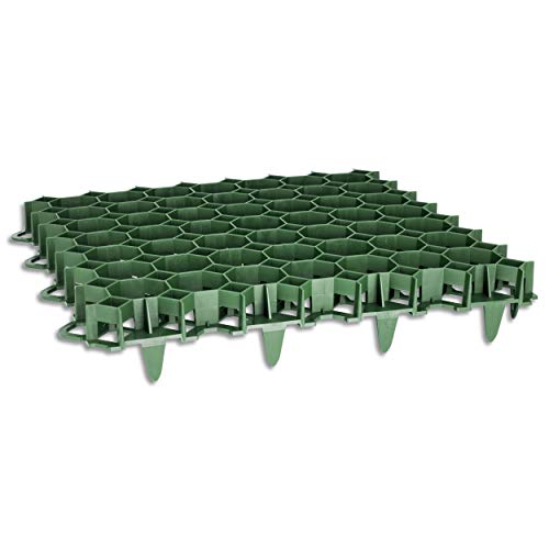 Wohnkult 20 Stück Rasengitter aus Kunststoff grün 50 x 50 x 4 cm Rasengitterplatten Rasenwaben Bodenwaben Paddockplatten