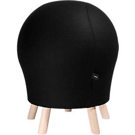 Hocker Sitness Alpine, mit integriertem Gymnastikball, Bezug 75 % Schurwolle, schwarz