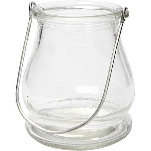 CREATIV DISCOUNT NEU Glas Laterne, D: 9 cm, H: 10 cm, 12 Stck. - Hinweis: Dieser Artikel Wird Ihnen direkt vom Hersteller in einem separaten Paket zugeschickt