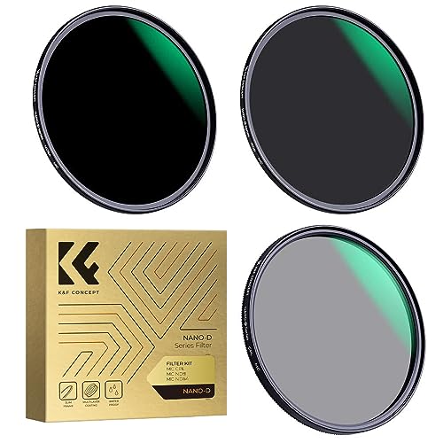 K&F Concept Filter Set D-Serie 46mm CPL+ND8+ND64 Filterset Super Slim CPL Filter Polfilter und Neutral Dichte Graufilter