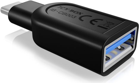 RaidSonic ICY BOX IB-CB003 - USB-Adapter - 24-Pin-USB Typ C (M) - 9-polig USB Typ A (W) - Schwarz (IB-CB003)