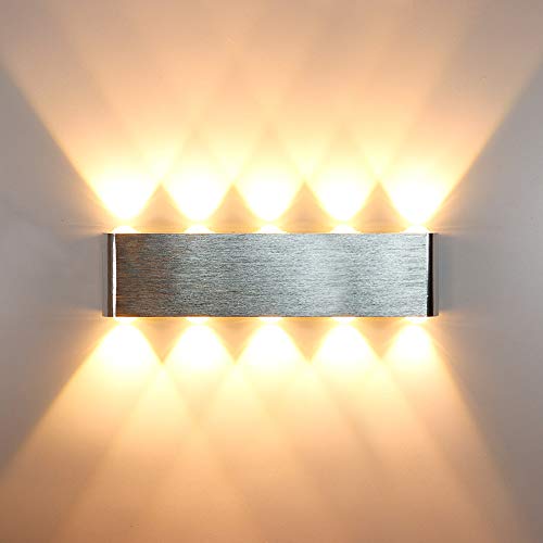 HAWEE Modern LED Wandleuchte Innen Wandlampe LED Up Down Aluminium für Schlafzimmer, Flur, Wohnzimmer, Treppe, KTV, 20W Warmweiß
