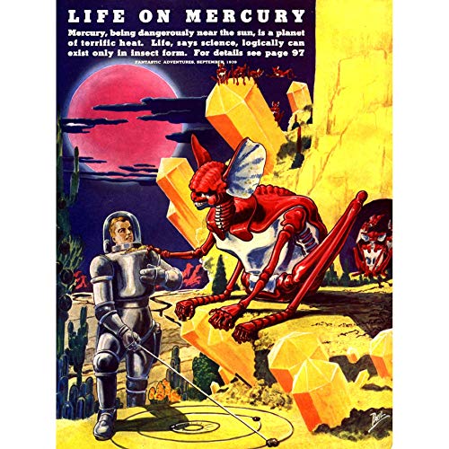 Wee Blue Coo Mag Cover Vintage Fantastic Adventures Life On Mercury Leinwanddruck