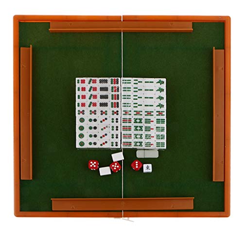 Backbayia Gesellschaftsspiel Mini Mahjong Chinesisch mit Klapptisch Reisespielzeug