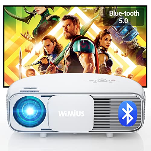 Beamer 8500 Lumen Bluetooth, Native 1920 x 1080P Full HD, WiMiUS S4 LCD Overhead-Projektor, für Heimkino 300 Zoll, LED-Projektor, unterstützt 4K, für Fire TV Stick, PS4, PC, iPhone, Tablet, DVD