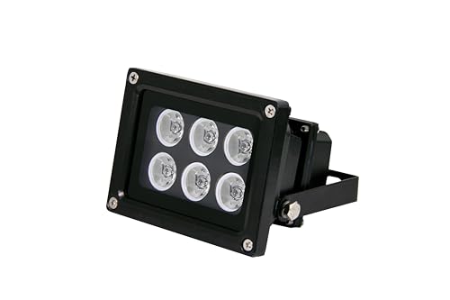 INSTAR IN-906 mit unsichtbaren 940nm Infrarot LEDs - Scheinwerfer Spotlight Flutlicht (940nm unsichtbare LEDs, 80 Grad) in schwarz