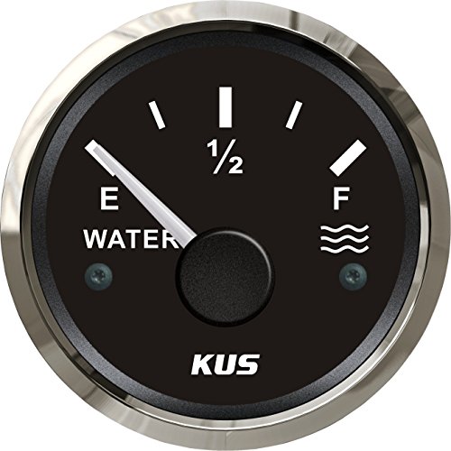 KUS Wasserstandsanzeige 0-190Ohm Mit Hintergrundbeleuchtung 12V/ 24 52MM (2 ") (Schwarz)