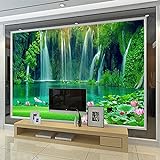 Yimesoy Moderne Benutzerdefinierte Wasserfall-Naturlandschaft-Tapete Für Wohnzimmer Hinter Tv-Sofa-Ausgangsdekoration 430Cm(W)×300Cm(H)