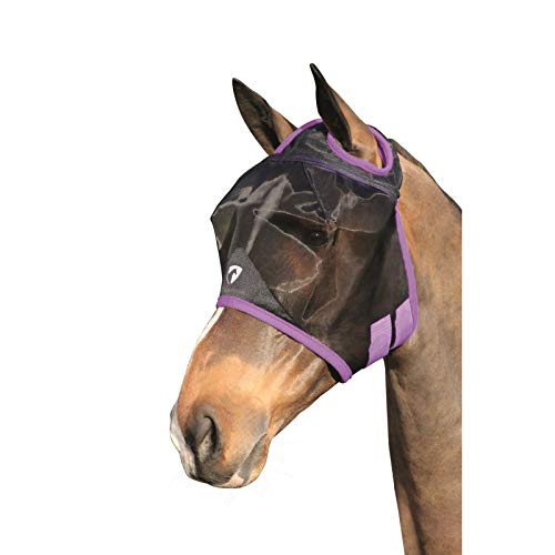 Hy Mesh Half Mask Without Ears Fly Mask X Full Size Black Grape Royal
