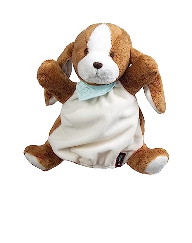 KALOO Les Amis-Schmusetuch Handpuppe Tiramisu der Hund, 25 cm-ab der Geburt, K970022, Grau