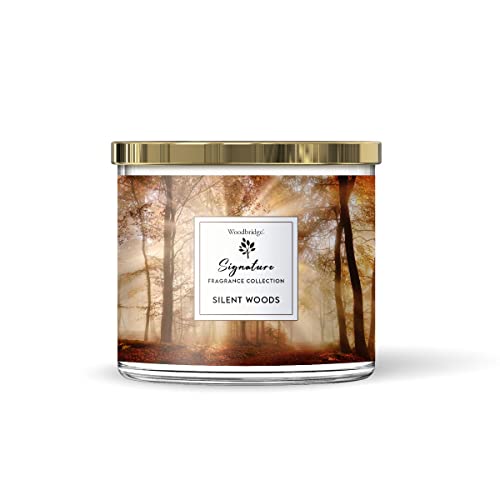 Woodbridge Duftkerze im Glas mit Deckel | Silent Woods | Duftkerze Holzig | Kerzen 3 Docht | Edle Duftkerzen | Brenndauer bis 40h | Kerzen Braun