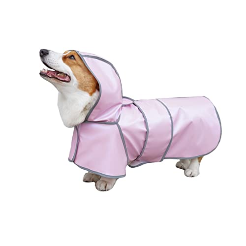 Regenmantel für Hunde, Leichtes Gewicht Tragbar Haustier-Regenjacke Wasserdicht Reflektierende Sicherheit Haustier Poncho mit Kapuze für kleine, mittlere und große Hunde (Farbe : A, Größe : 3XL)