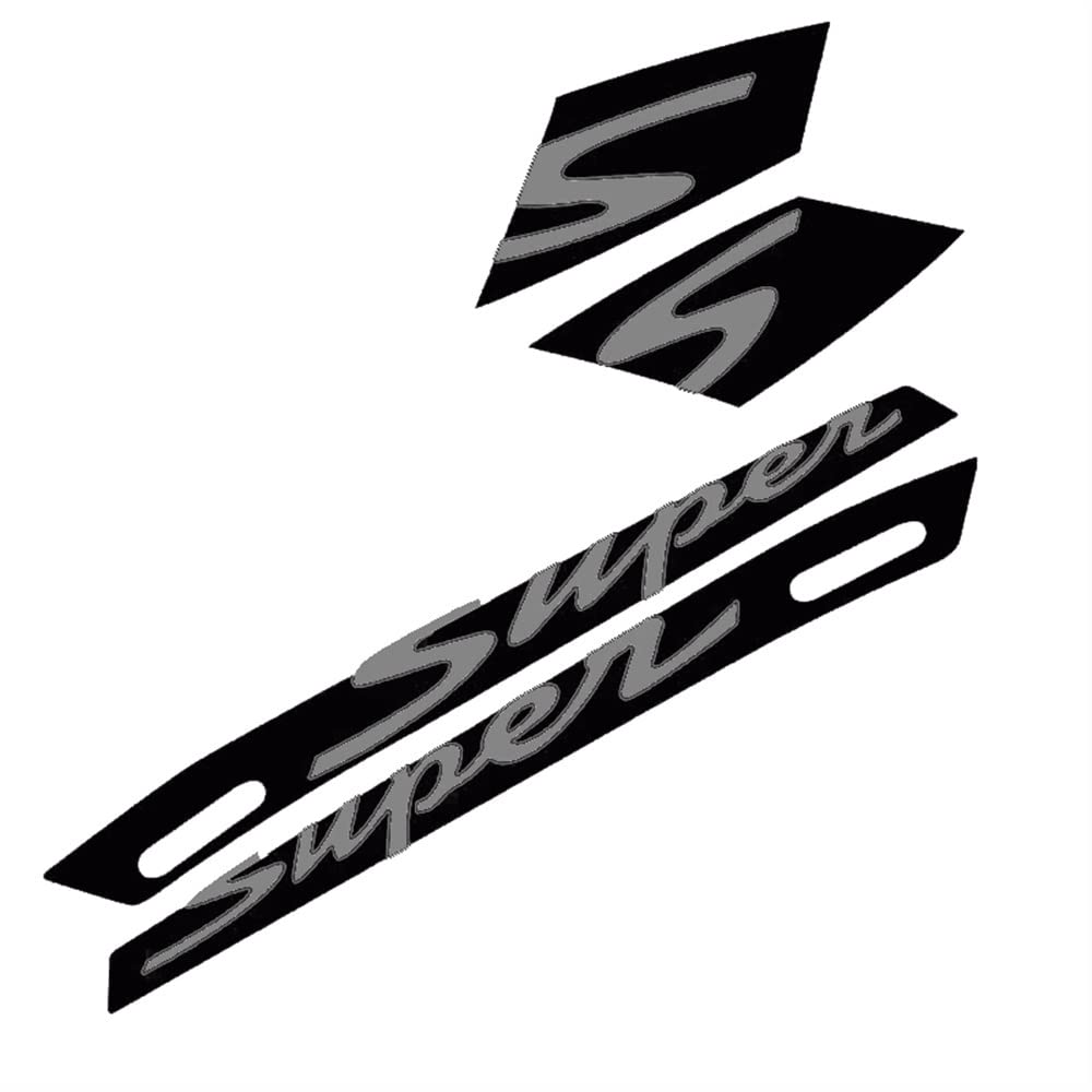 LEMING Für Vespa GTS 300 GTS300 Motorrad-Karosserieaufkleber Super Sports Side Kit Case Graphic Decal Wasserdicht Modifizierte Aufkleber tankpads Motorrad (Color : 2 Black)