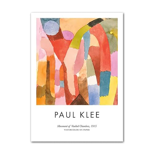 ZENCIX Bunte Paul Klee Poster und Drucke Abstrakte Aquarell Wandkunst Paul Klee Leinwand Gemälde Illustration Bilder für Wohnkultur 50x70cm Kein Rahmen