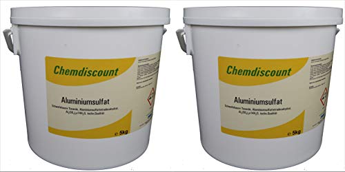 Chemdiscount 10kg (2x5kg) Aluminiumsulfat, 17/18%, Dünger, Flockmittel, Isoliersalz
