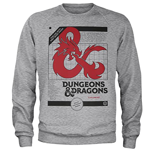 Dungeons & Dragons Offizielles Lizenzprodukt 3 Volume Set Sweatshirt (Heather Gray), X-Large